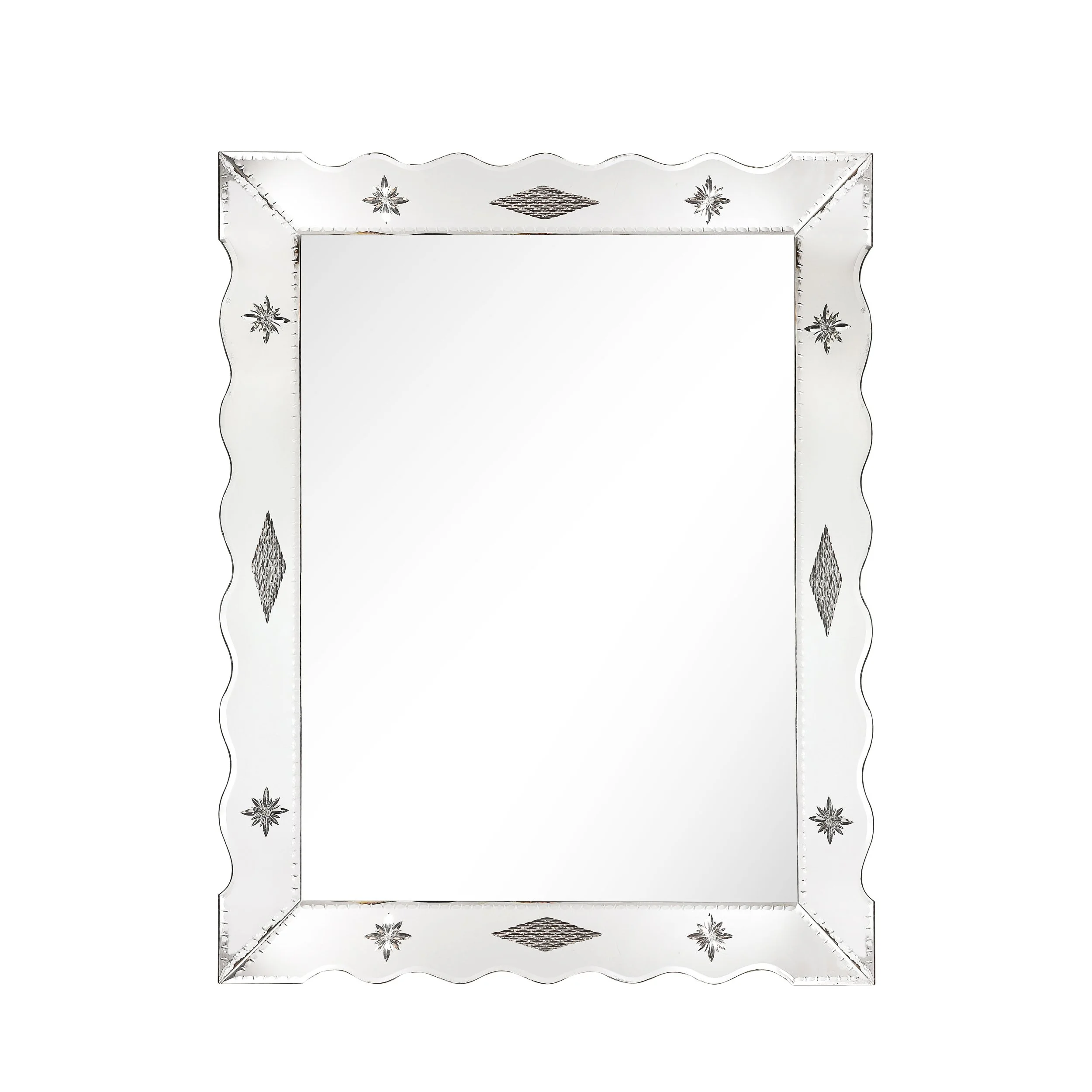 Hollywood Regency 3-Paneled Mirror w/ Neoclassical Kantharos